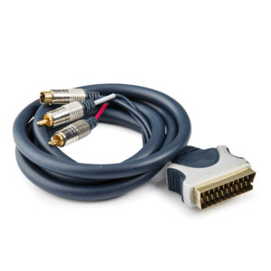 SCART to 2 RCA +1S VHS AV Interconnect Cable