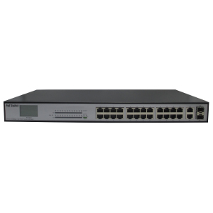 Space 28Port PoE Switch (24ports Megabit PoE + 2ports Gigabit non PoE uplink + 2ports Gigabit SFP)