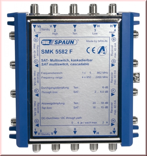 Spaun 5 in 8 out Cascadable Multiswitch (SMK5582-F)