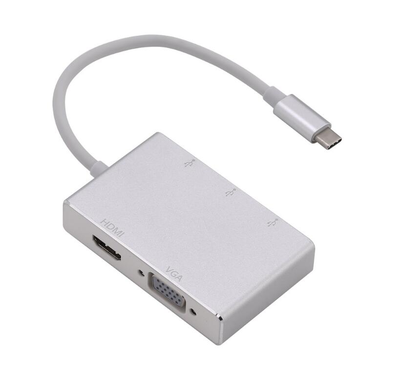 Type C to HDMI + VGA+ 3* USB 3.0 Convertor - Image 2