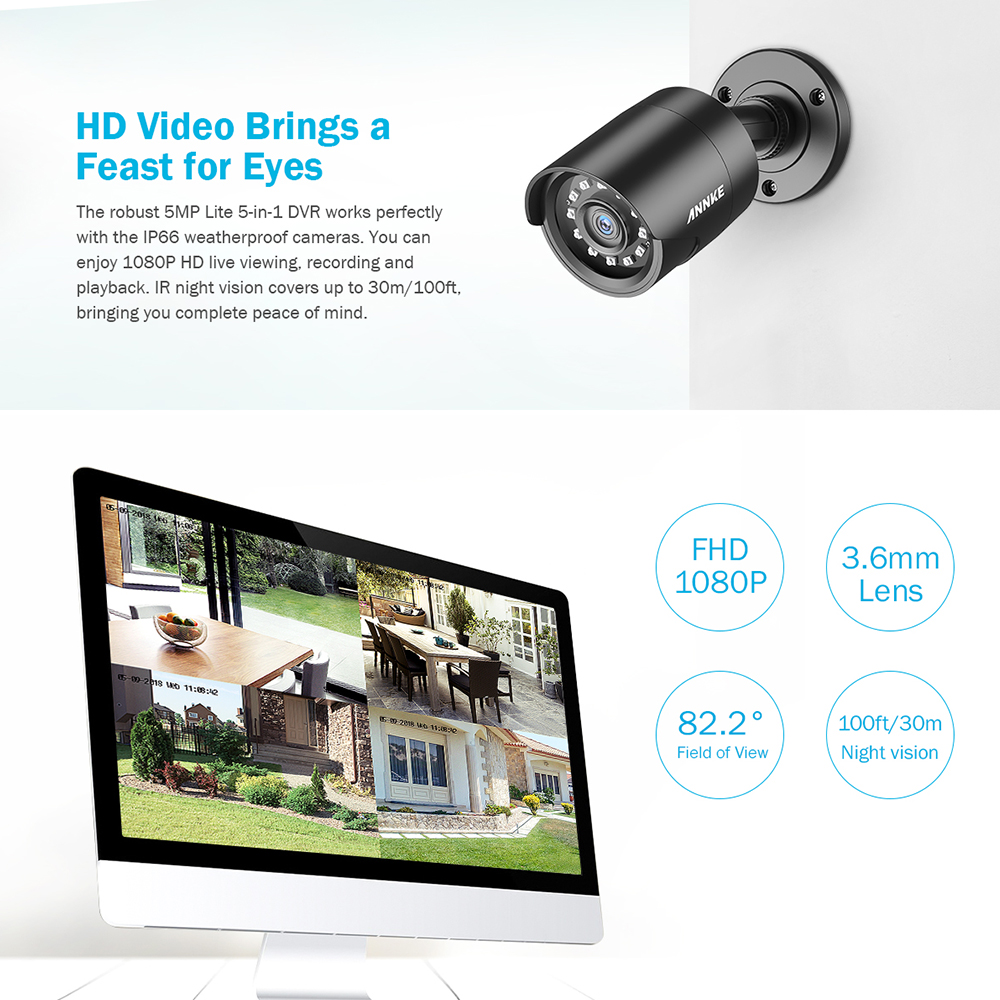 Annke 4CH 5MP Lite DVR +4 2MP Bullet Cameras (DW41JD+C51BH-4) - Image 6