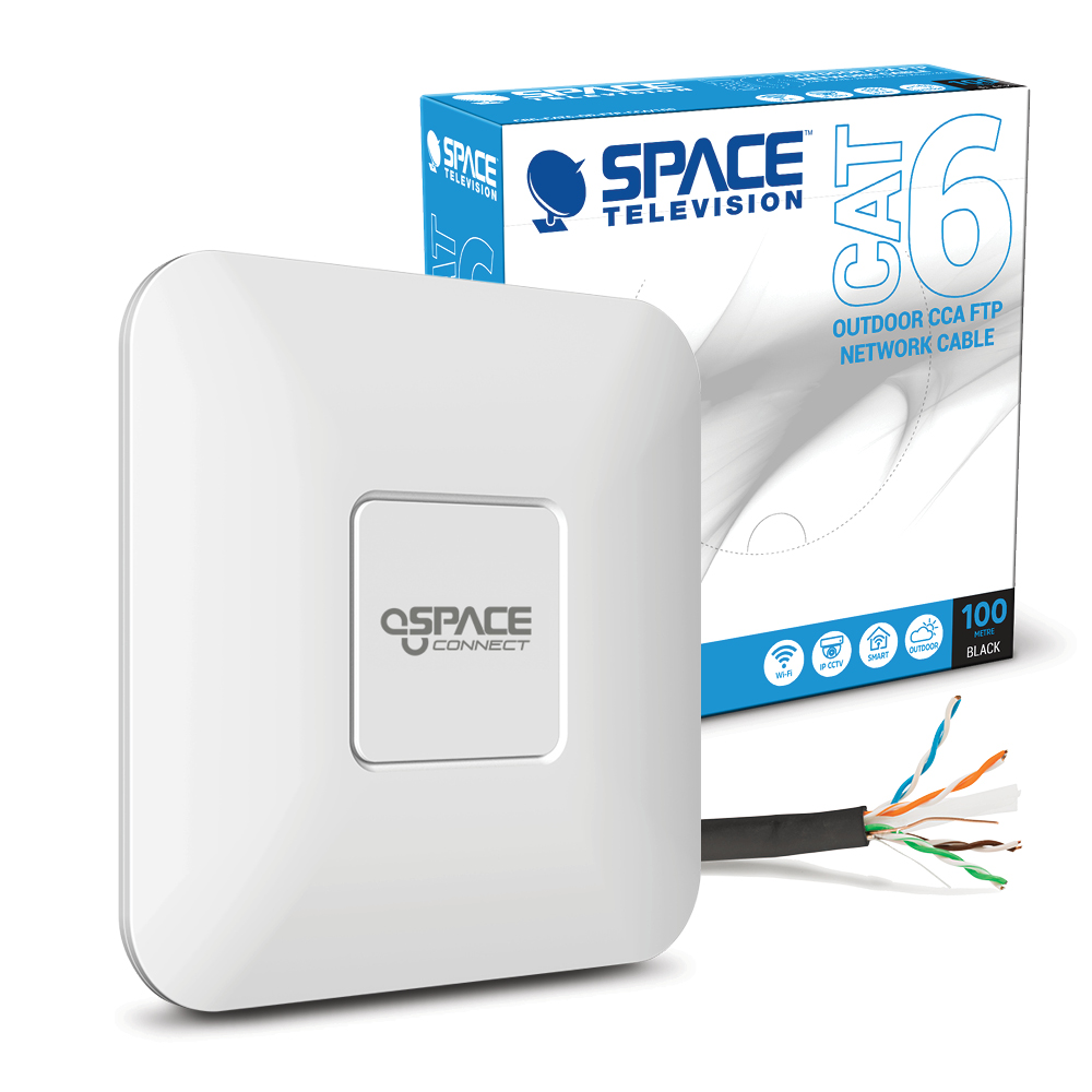 Dual Band 1200Mbps WiFi AP with 100m Outdoor Shielded CAT6 LAN Cable - NETWORK03